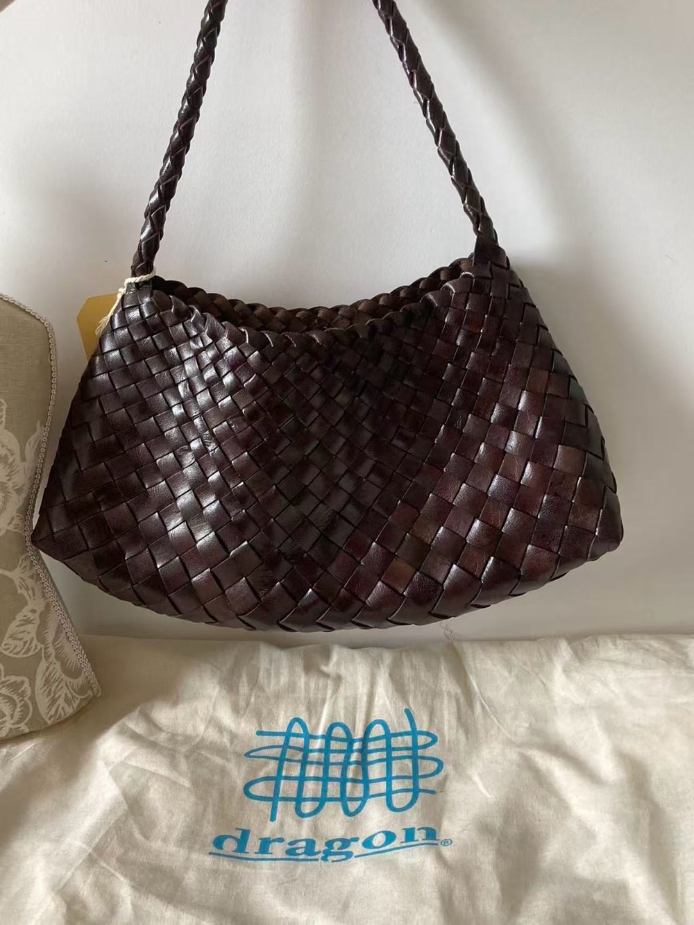 Dragon Diffusion Woven Shoulder Bag in Deep Brown - Picture 4 of 11